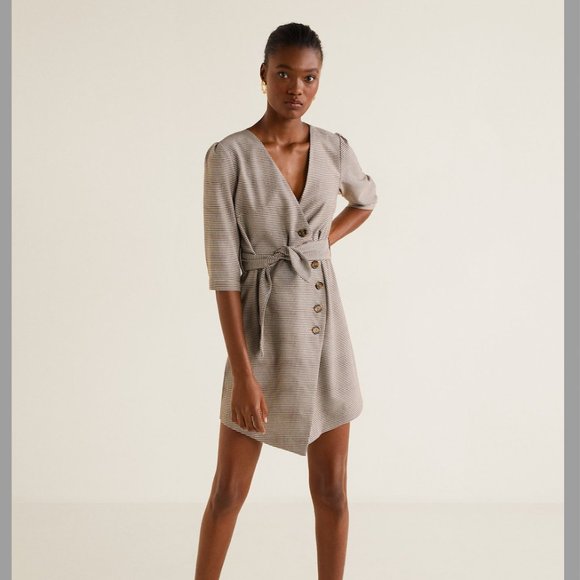 🦋 Mango Houndstooth Button Dress - Picture 3 of 7